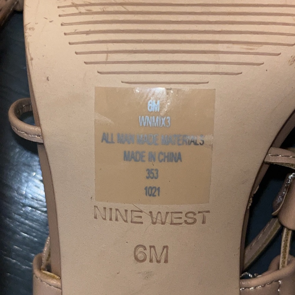 Nine West Women's Mix Ankle Wrap Dress Heeled Sandals NWOB sz 6M Blush Tan - Picture 14 of 14